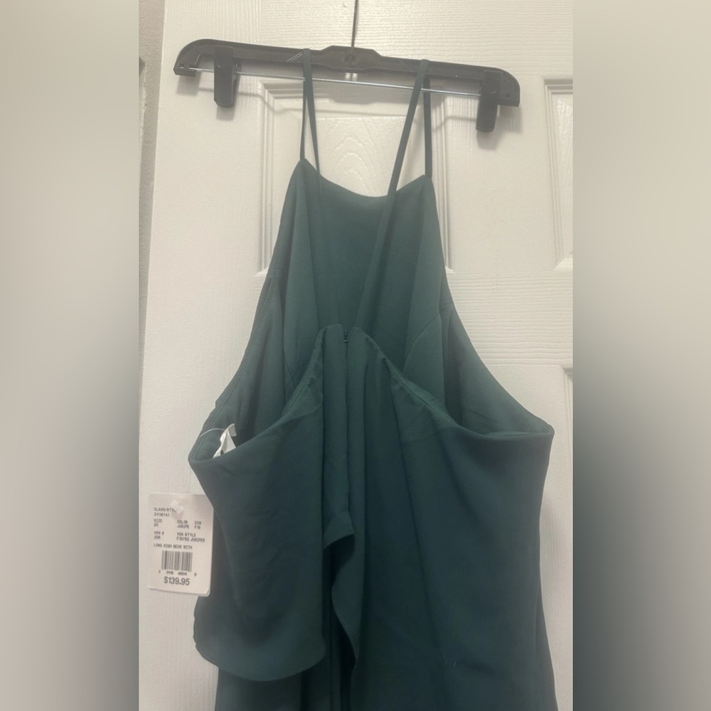 David's Bridal Asymmetrical Green Dress - Picture 4 of 7